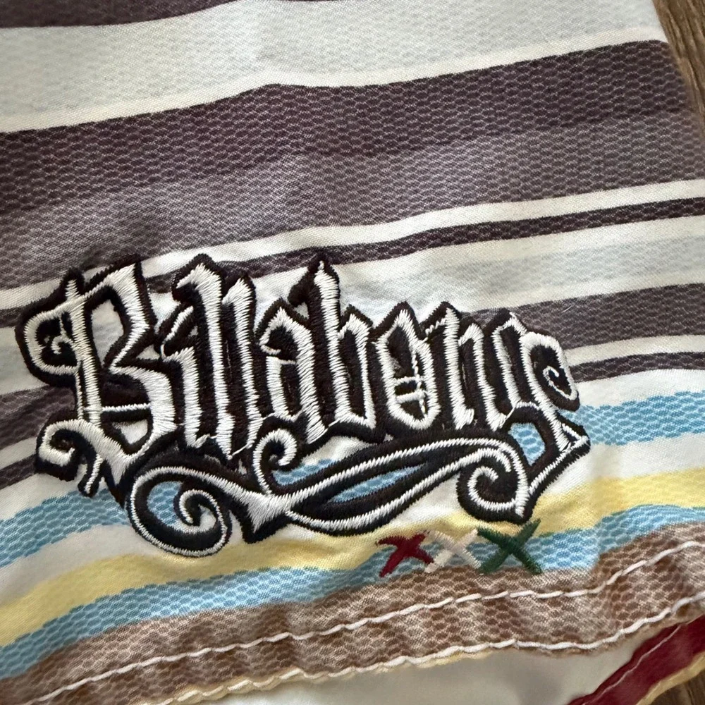 Billabong Board Shorts Mens Size 33 Multi-Color Striped Surf Swim Trunks Y2K